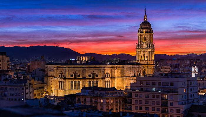 Iconic cathedral rises majestically above Malaga city