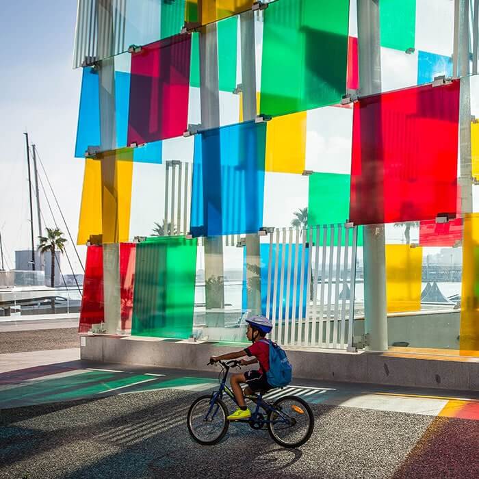 Modern port-side Pompidou Centre setting in Malaga