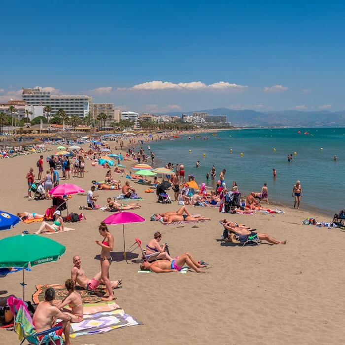 One of Torremolinos's popular beaches