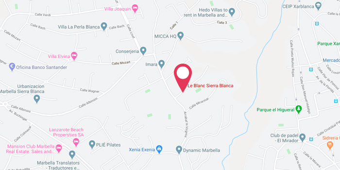 Localización Oficina de ventas en Le Blanc Sierra Blanca, Marbella