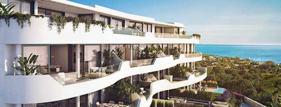 Contemporary Eco-Friendly Development in Fuengirola. Seaviews from the terrace.