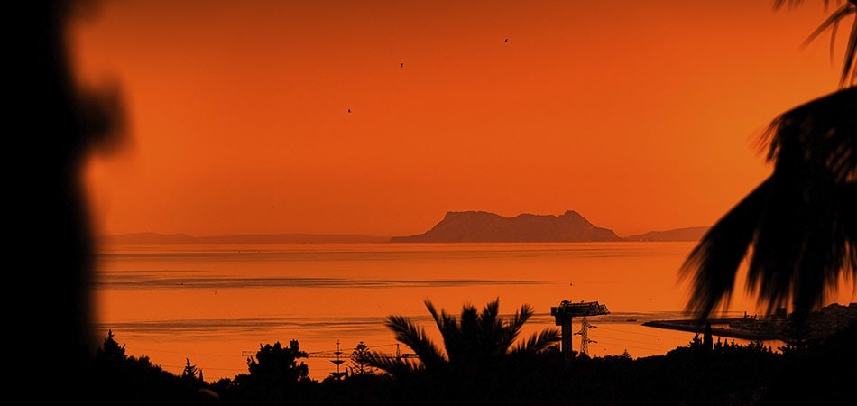 Sunset views of the Strait of Gibraltar