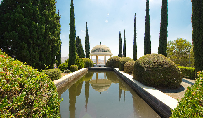 The historic Mirador looks over the city to the rugged Montes de Málaga mountain range