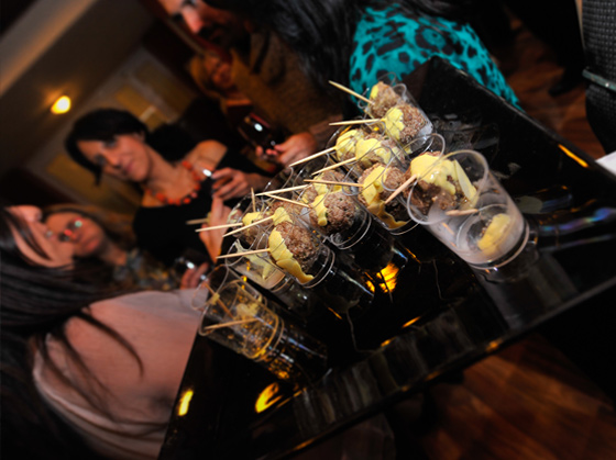 A platter of appetising canapés at the Moneycorp party