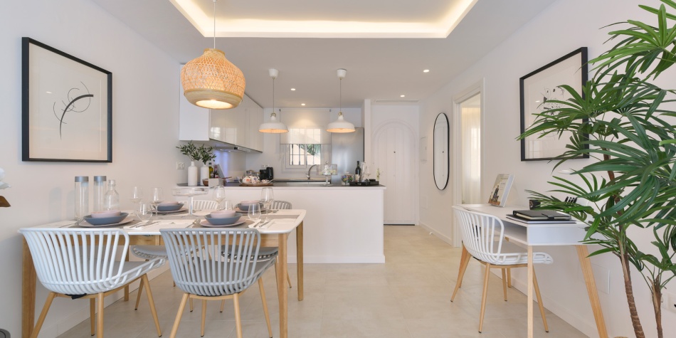 Living room and kitchen