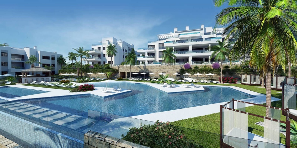 State of the art new build apartments in Mijas Costa. Splendid urbanization