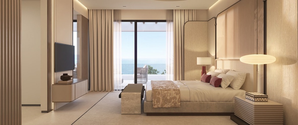 Spacious bedrooms with sea views