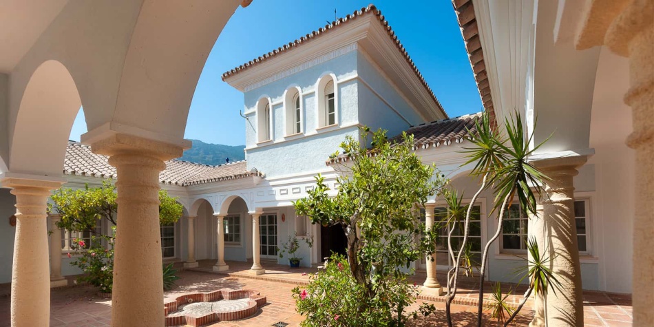 San Jorge luxury villa. Patio, landscape mountain