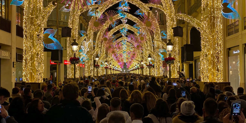 Malaga's Christmas Lights on Calle Larios.