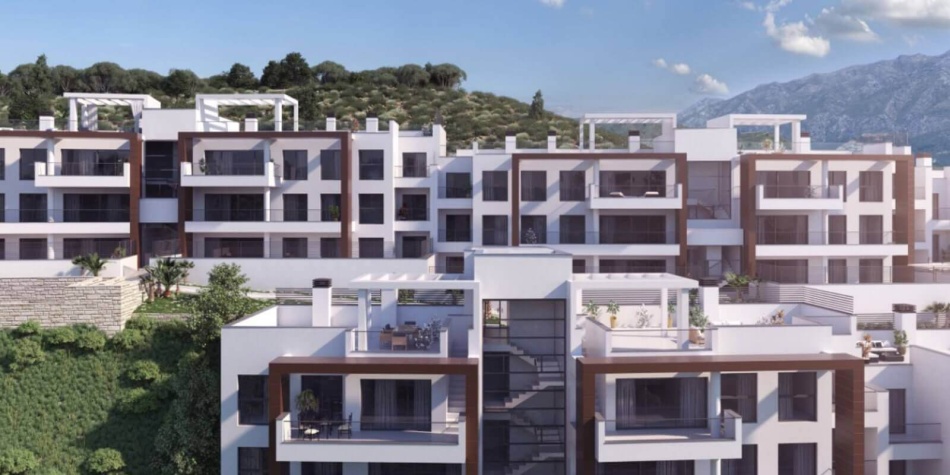 Affordable new build apartments in Benhavis. Facade