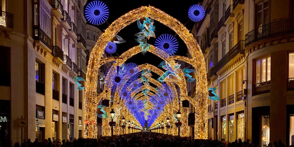 Malaga's Christmas Lights on Calle Larios.